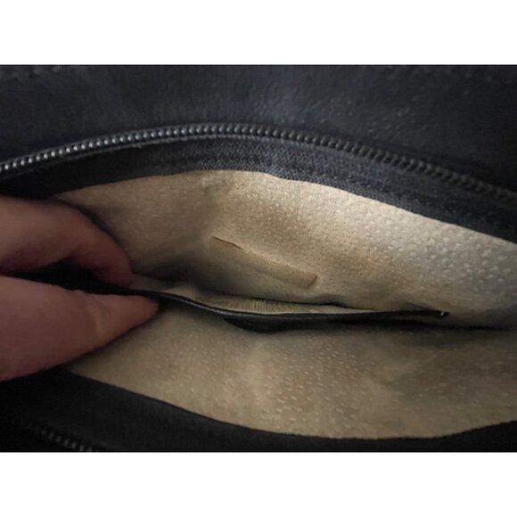 VTG HCL Designer Handcrafted Black Leather Handbag Tote W/Straps - Picture 14 of 14